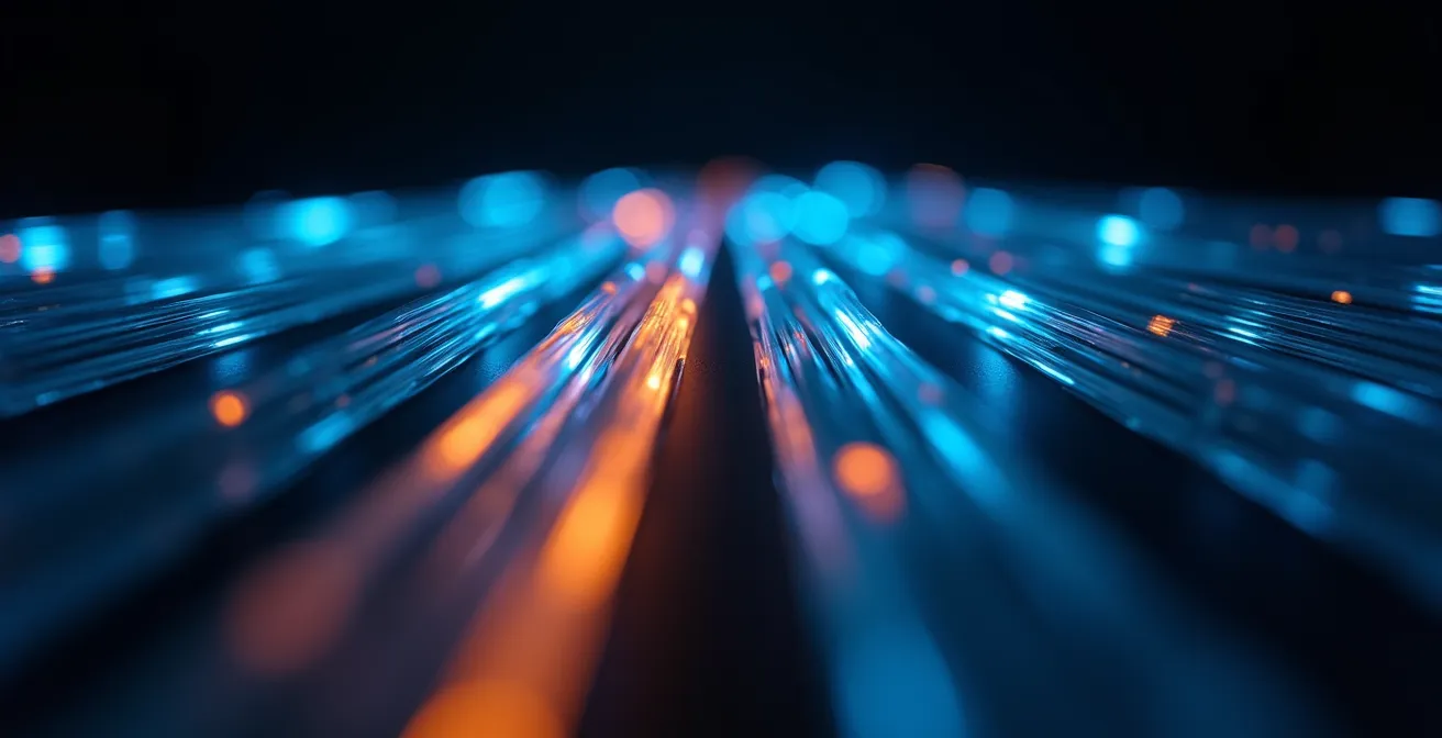 Visualisierung der Datenübertragung zwischen Zürich und Genf über Dark Fiber Verbindung