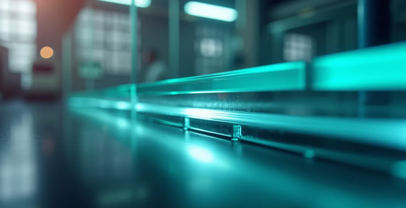 Detailaufnahme einer PVB-Folie Delaminierung an Glaskante