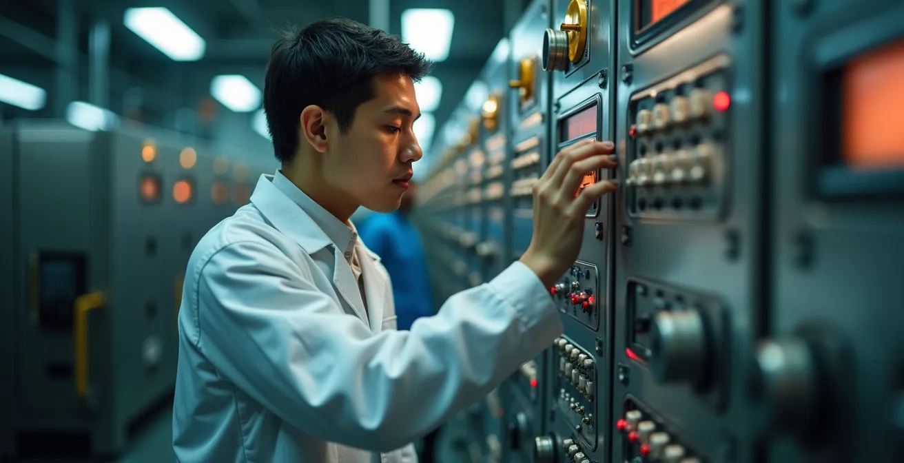 Industrielle Produktionsumgebung mit sichtbarer Netzwerktrennung zwischen OT und IT