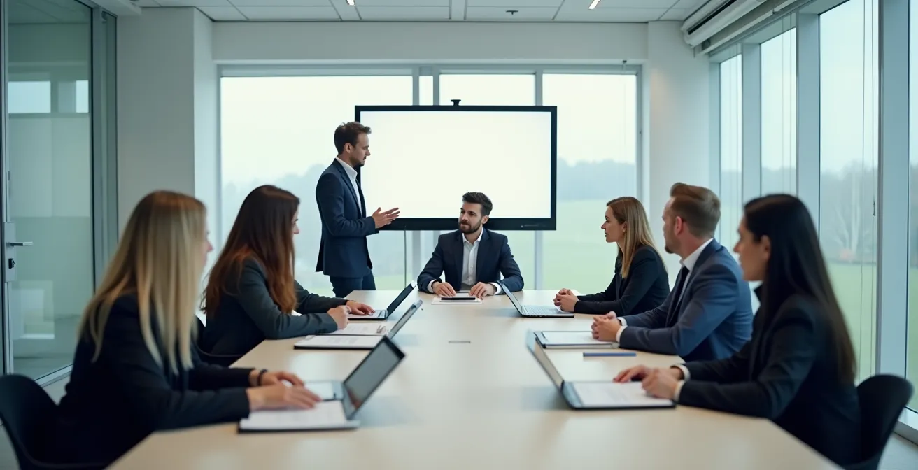 Internes Krisenteam bespricht Kommunikationsstrategie während Ransomware-Vorfall