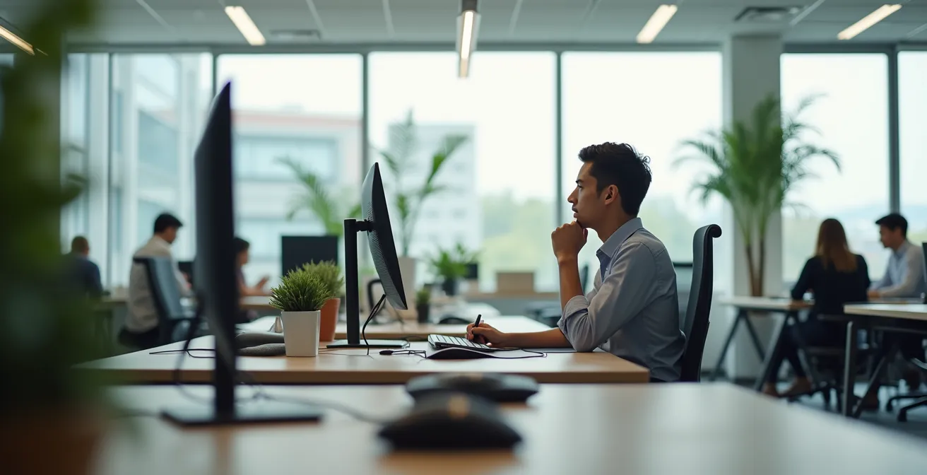 Mitarbeiter erhält direkte, diskrete Schulung nach Phishing-Test am Arbeitsplatz