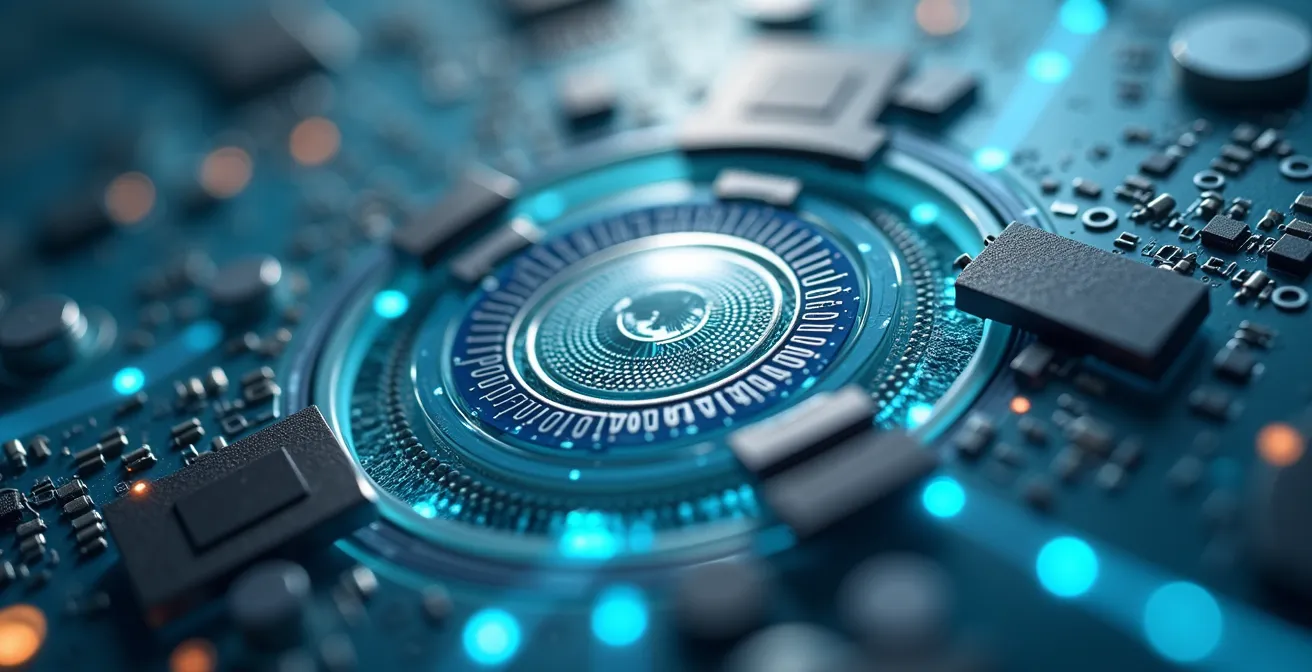 Makroaufnahme eines modernen Sicherheitssystems