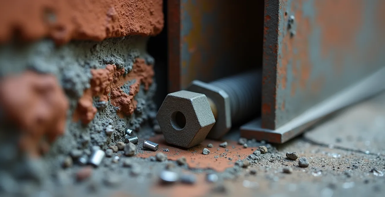 Detailansicht typischer Montagefehler an RC-Türzarge