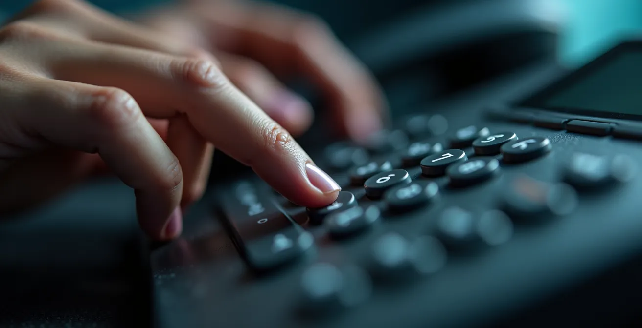 Finanzexperte am Telefon in dringender Betrugsmeldung