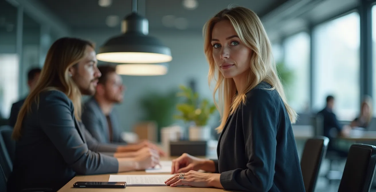 Schweizer KMU-Mitarbeiter koordiniert Sicherheitsaufgaben in offenem Büro