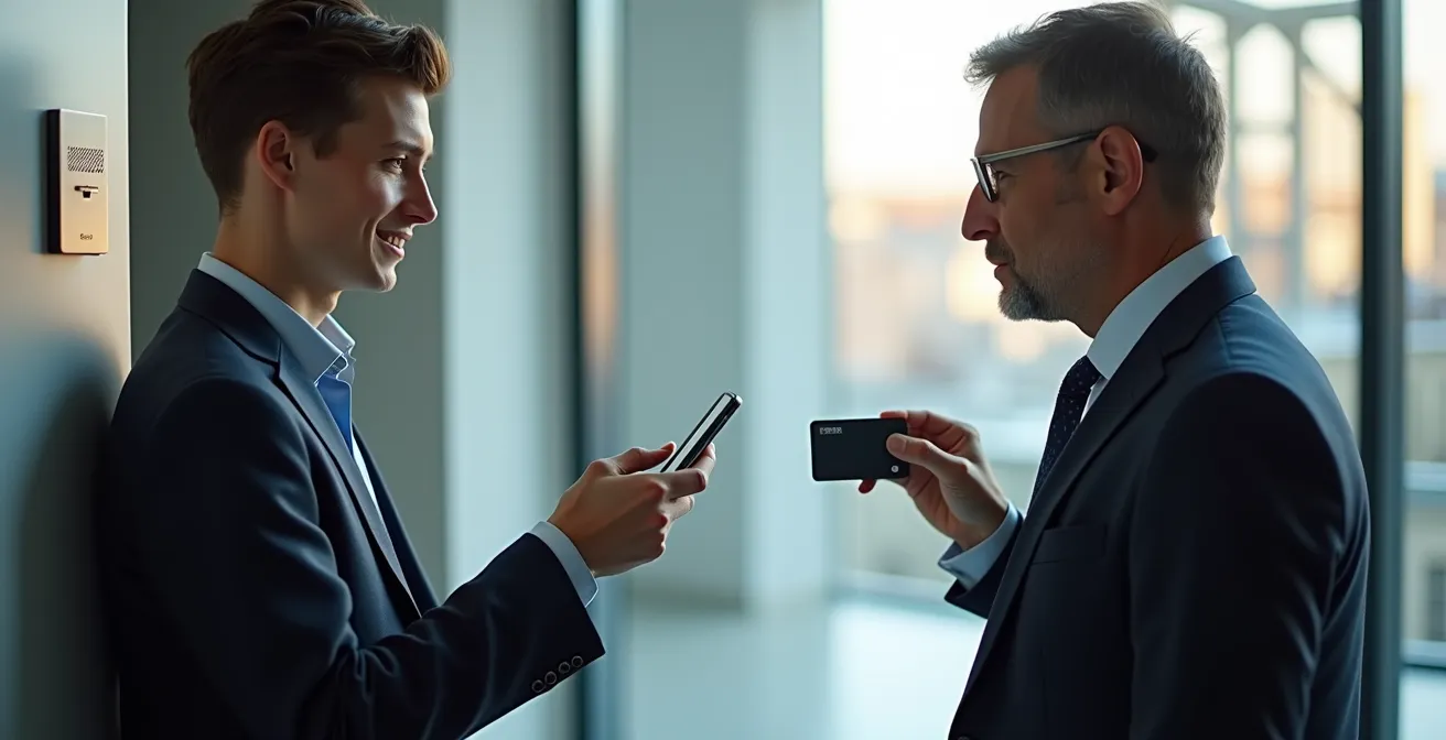 Vergleich zwischen Smartphone-basiertem Zutritt und klassischen Badges in Schweizer Büros