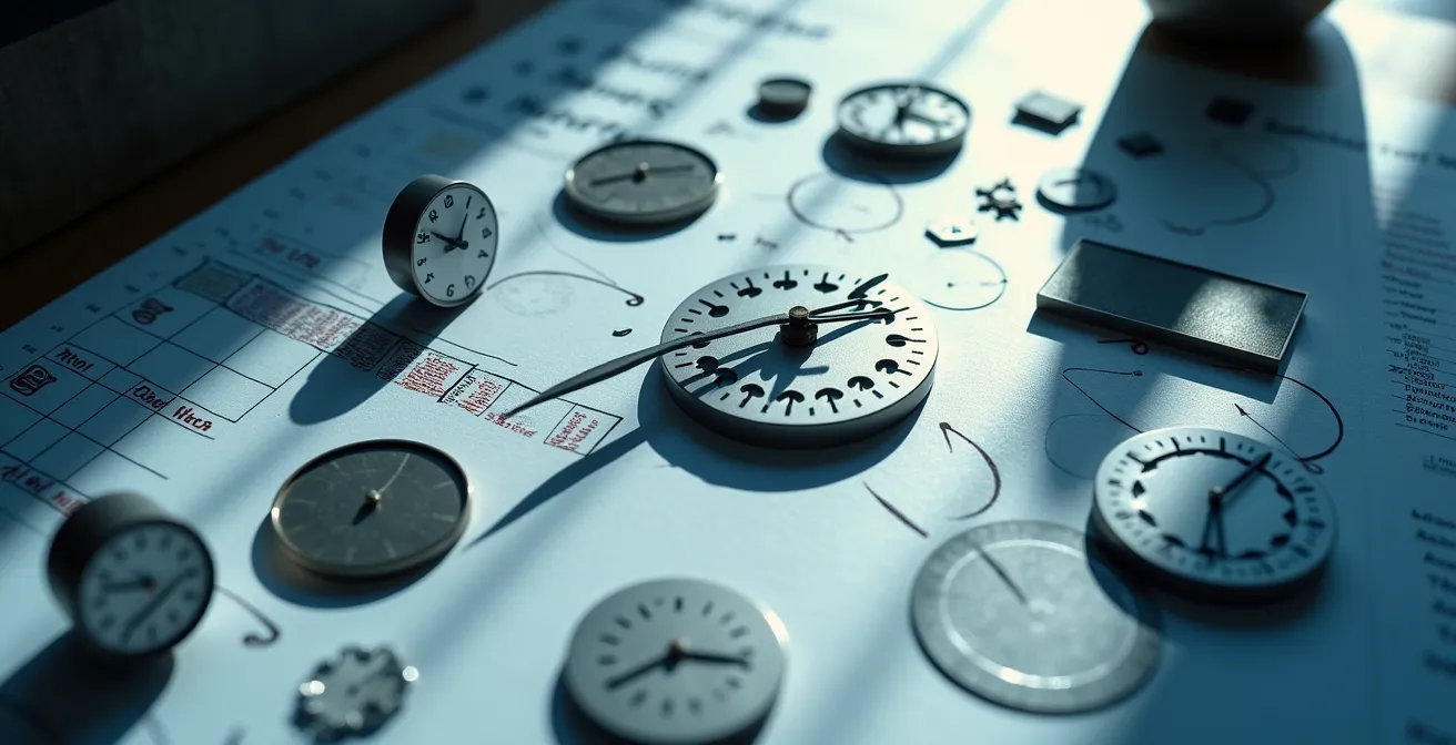 Kalenderansicht mit unregelmässigen Testintervallen zur Vermeidung von Gewöhnungseffekten