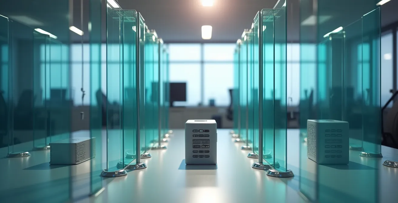 Visualisierung der VLAN-Segmentierung mit getrennten Netzwerkzonen für verschiedene Gerätetypen